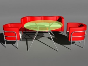 sofa and armchair Model 3D