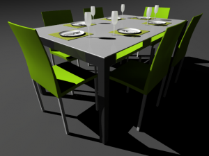 chair and table 3D मॉडल