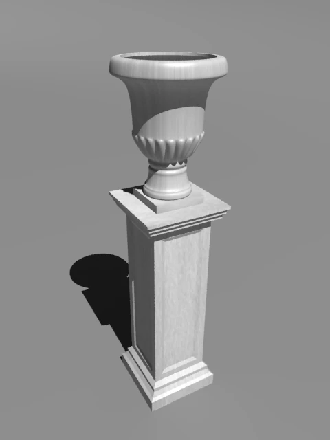 vase on pedestal 3D Model .c4d .max .obj .3ds .fbx .stl .blend
