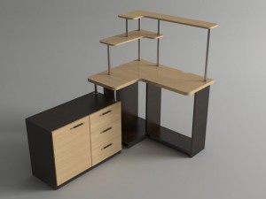 corner computer desk 3D Модель