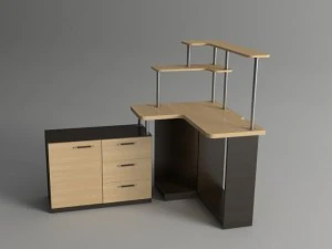 corner computer desk 3D Model