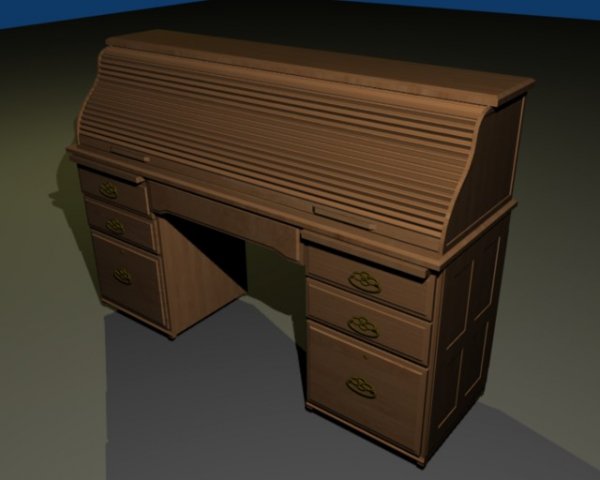 roll top desk Modèle 3D .c4d .max .obj .3ds .fbx .stl .blend 
