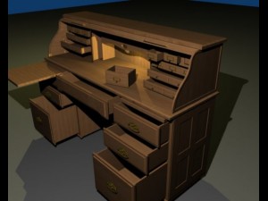 roll top desk Modèle 3D