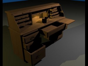 roll top desk Modèle 3D