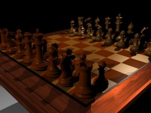 chess set table Model 3D