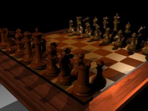 meja set catur Model 3D