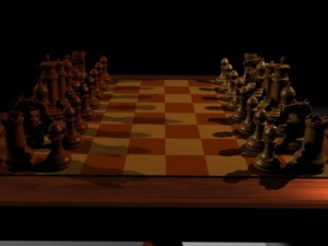 chess set table 3D मॉडल