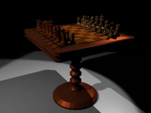 table de jeu d'&eacute;checs Modèle 3D