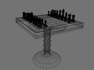 table de jeu d'&eacute;checs Modèle 3D