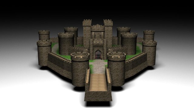 fortress 3D Model .c4d .max .obj .3ds .fbx .stl .blend 