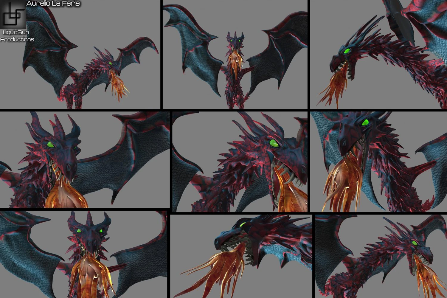 red dragon 3D Model .c4d .max .obj .3ds .fbx .stl .blend 