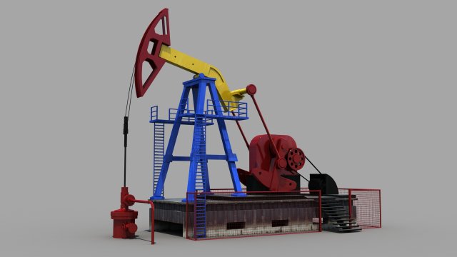 oil derrick 3D Model .c4d .max .obj .3ds .fbx .stl .blend 