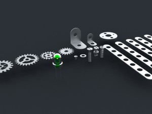 screws nuts shims cogwheels and luminodiode Modelo 3D