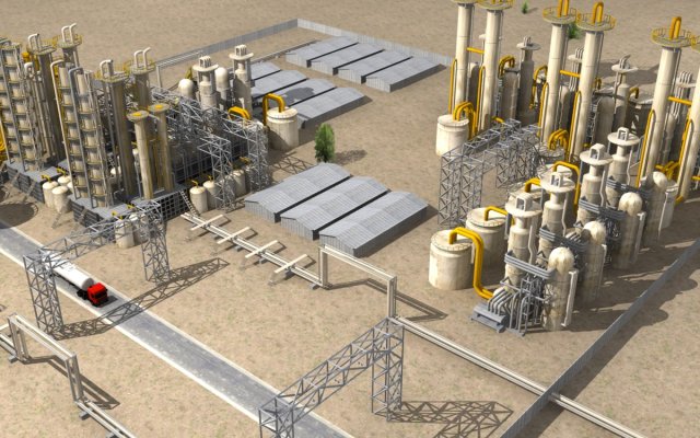 gas plant 3D Model .c4d .max .obj .3ds .fbx .stl .blend 