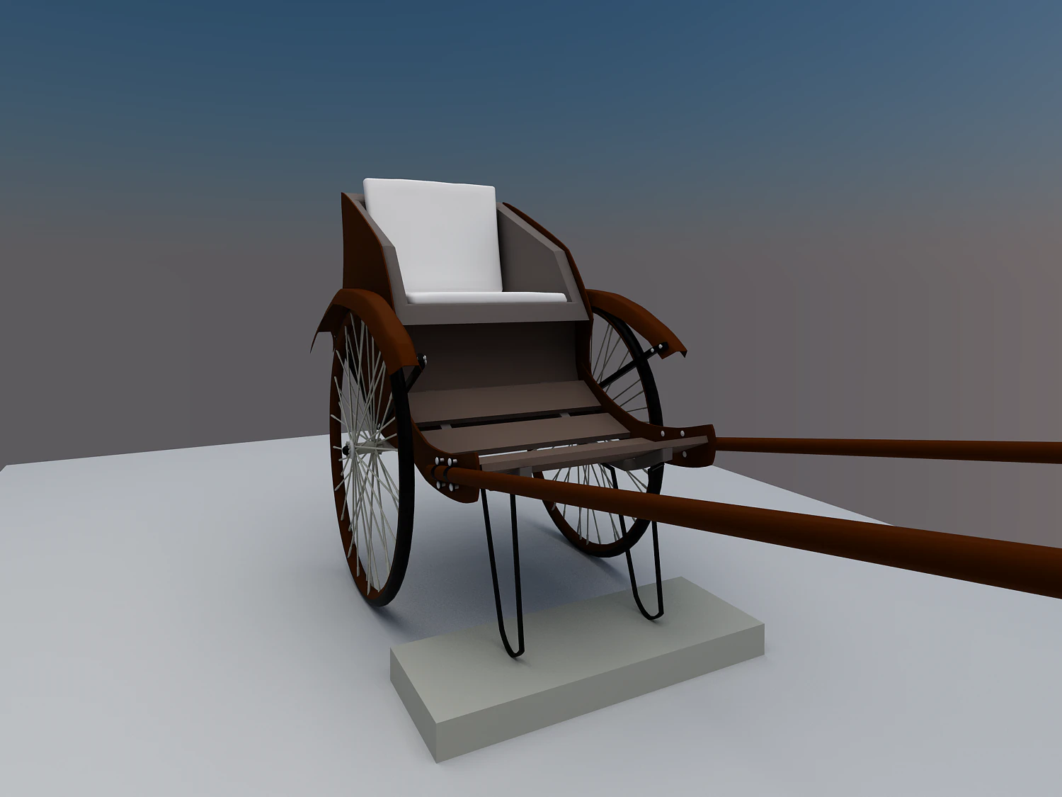 rickshaw 3D Model .c4d .max .obj .3ds .fbx .stl .blend 