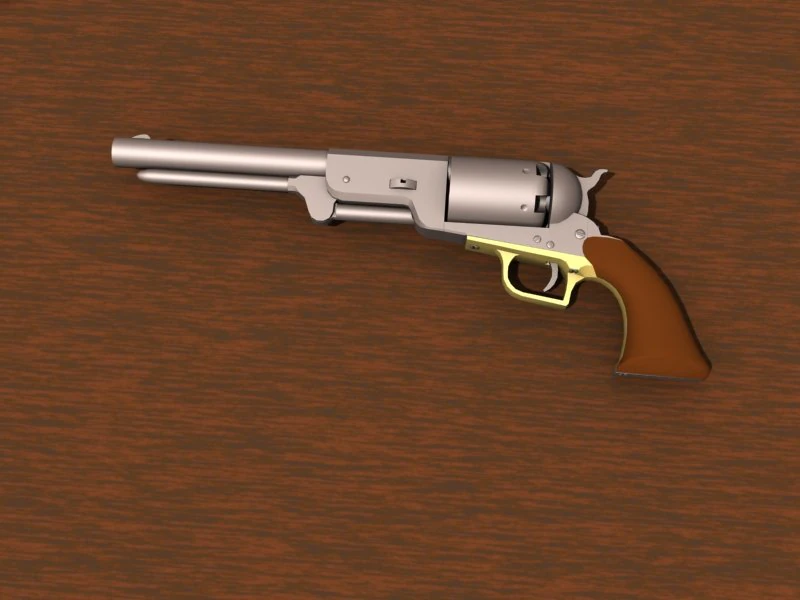 colt 44 walker revolver 3D Model .c4d .max .obj .3ds .fbx .stl .blend