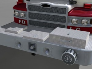 Heavy rescue fire truck video game ready Modèle 3D