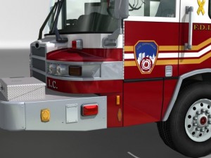 Heavy rescue fire truck video game ready Modèle 3D
