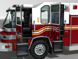 Heavy rescue fire truck video game ready Modèle 3D