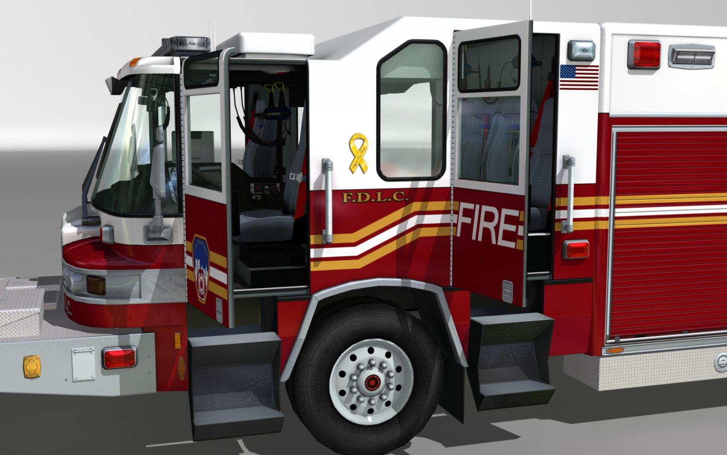 Heavy Rescue Fire Truck Video Game Ready 3D Model in Heavy Equipment