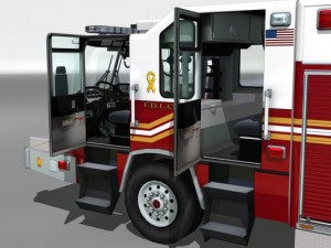 Heavy rescue fire truck video game ready Modèle 3D
