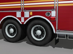 Heavy rescue fire truck video game ready Modèle 3D