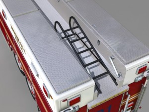 Heavy rescue fire truck video game ready Modèle 3D