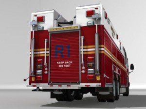Heavy rescue fire truck video game ready Modèle 3D