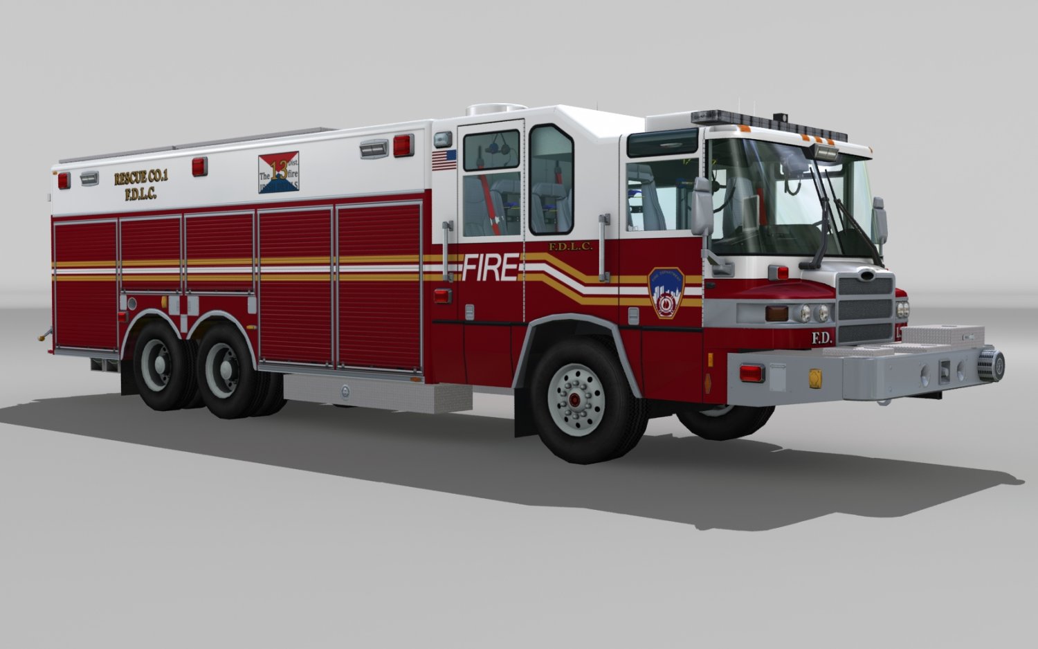 Heavy Rescue Fire Truck Video Game Ready 3D Model in Heavy ...