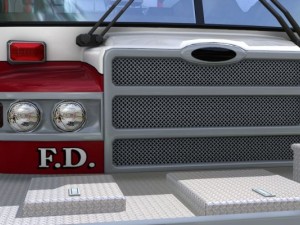 Heavy rescue fire truck video game ready Modèle 3D