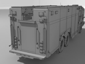 Heavy rescue fire truck video game ready Modèle 3D