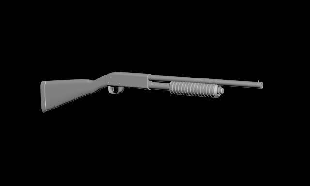 pump action shotgun Modello 3D .c4d .max .obj .3ds .fbx .stl .blend 