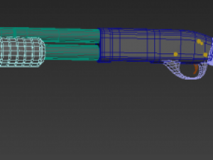 pump action shotgun Modello 3D