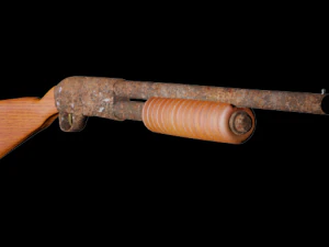 escopeta vieja oxidada Modelo 3D