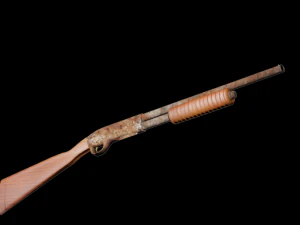 錆びた古い散弾銃 3Dモデル