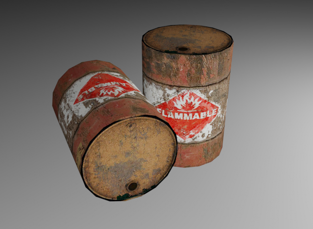 flammable oil drum 3D 모델 .c4d .max .obj .3ds .fbx .stl .blend 