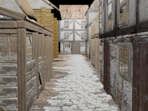 medieval street game environment Modelo 3D