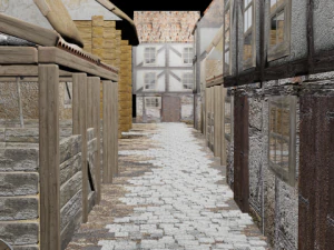 medieval street game environment 3D Model