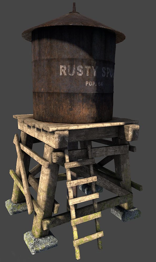 torre de &aacute;gua Modelo 3D .c4d .max .obj .3ds .fbx .stl .blend 
