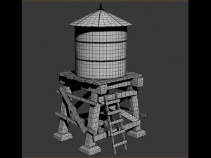 torre de &aacute;gua Modelo 3D