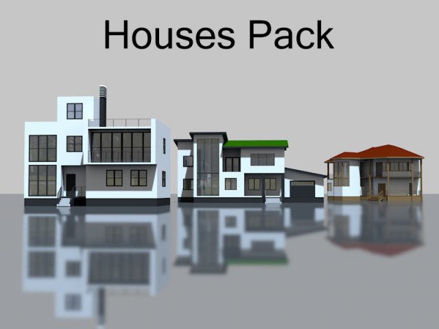 houses pack 3D Модель .c4d .max .obj .3ds .fbx .stl .blend 