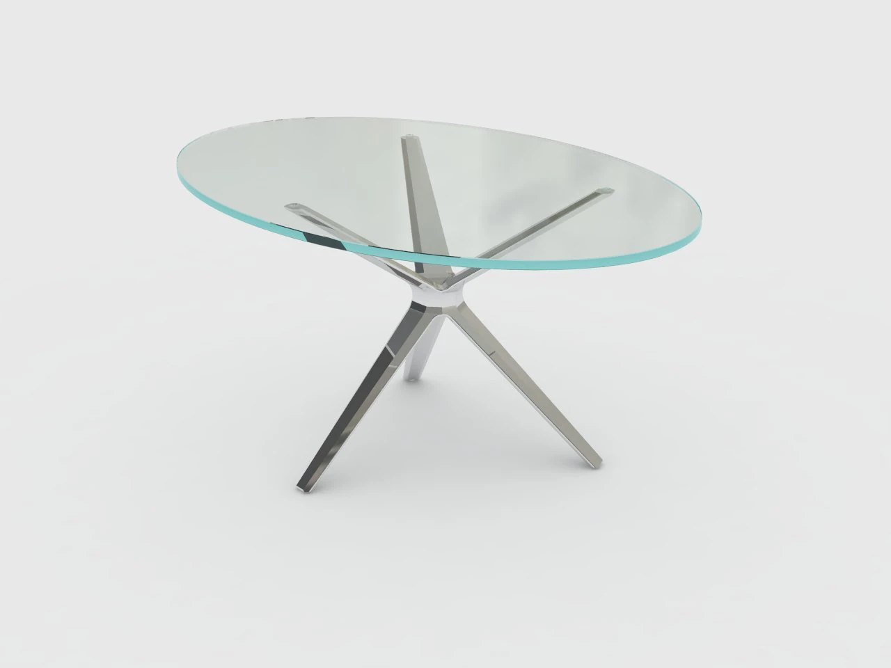 metal 3 leg table base glass top 3D Model .c4d .max .obj .3ds .fbx .stl .blend 