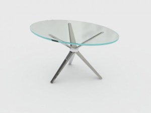metal 3 leg table base glass top 3D Model
