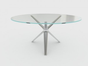 metal 3 leg table base glass top 3Dモデル