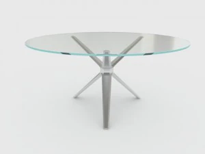 metal 3 leg table base glass top 3D Model