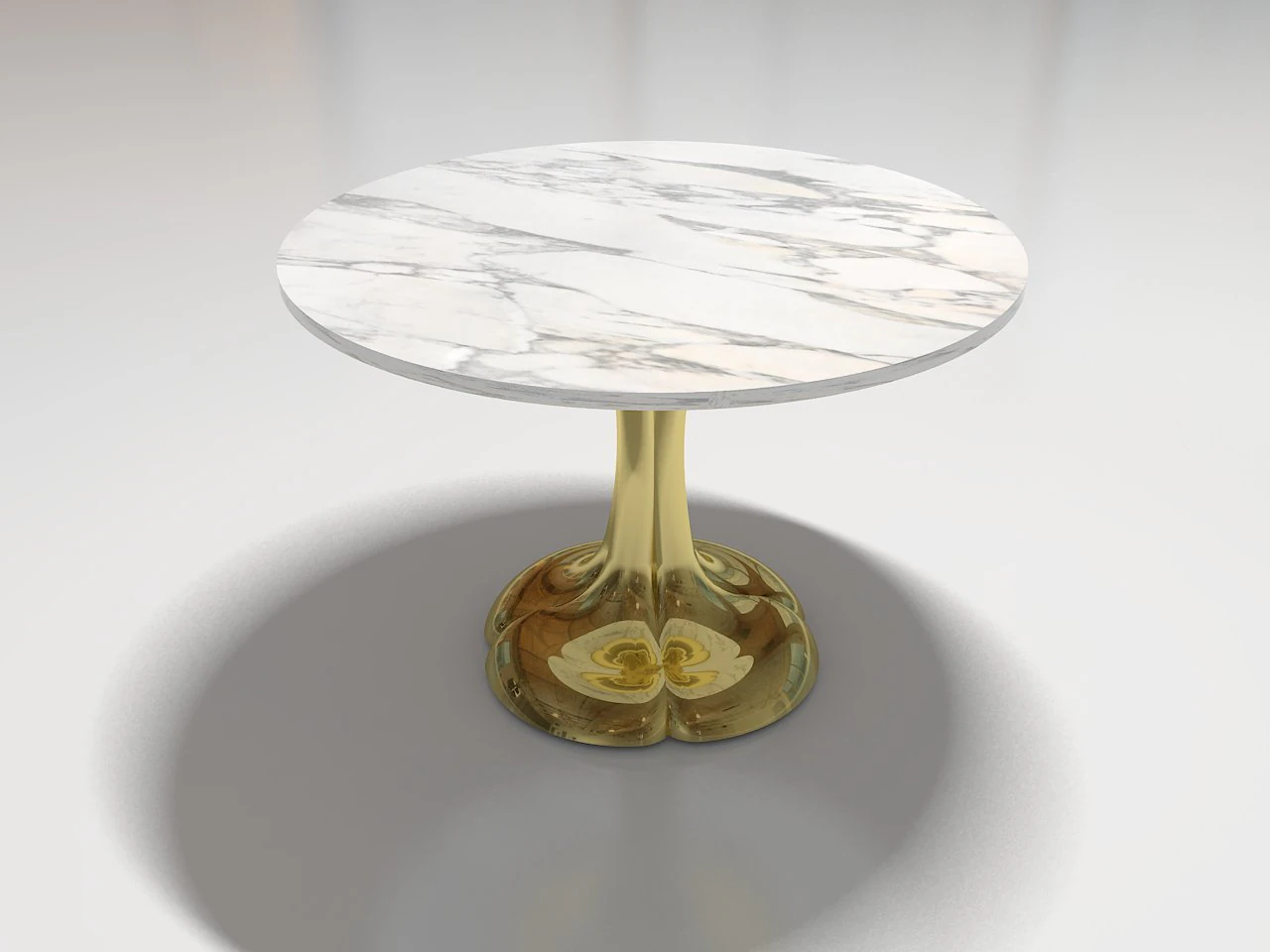 metal tulip cafe table with marble top 3D Model .c4d .max .obj .3ds .fbx .stl .blend