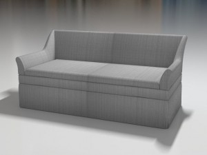 small sofa tapered arms 3D Model