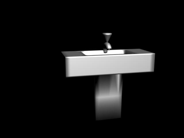 washbasin 3D Model .c4d .max .obj .3ds .fbx .stl .blend 