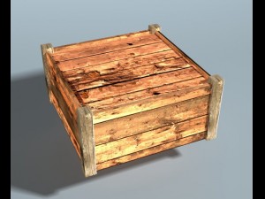 wooden box closed 3D Модель