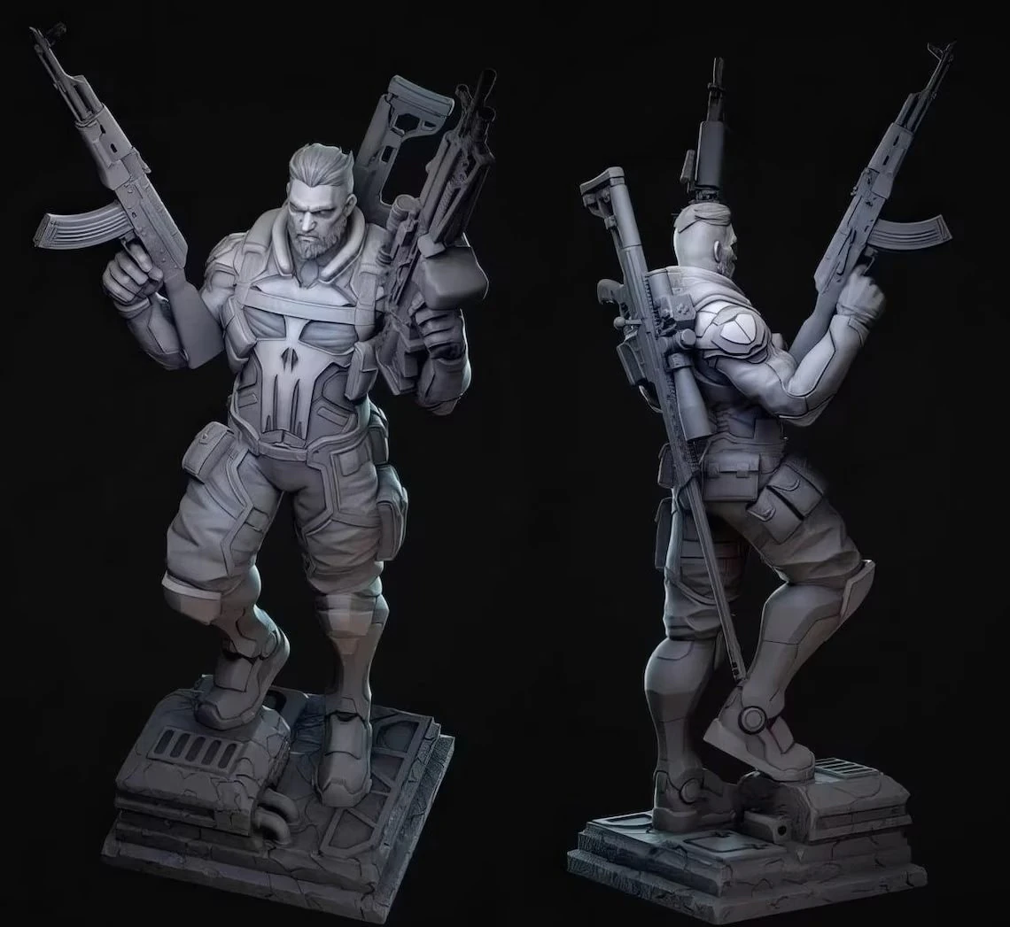 The punisher assembly 3D Print Model .c4d .max .obj .3ds .fbx .stl .blend 